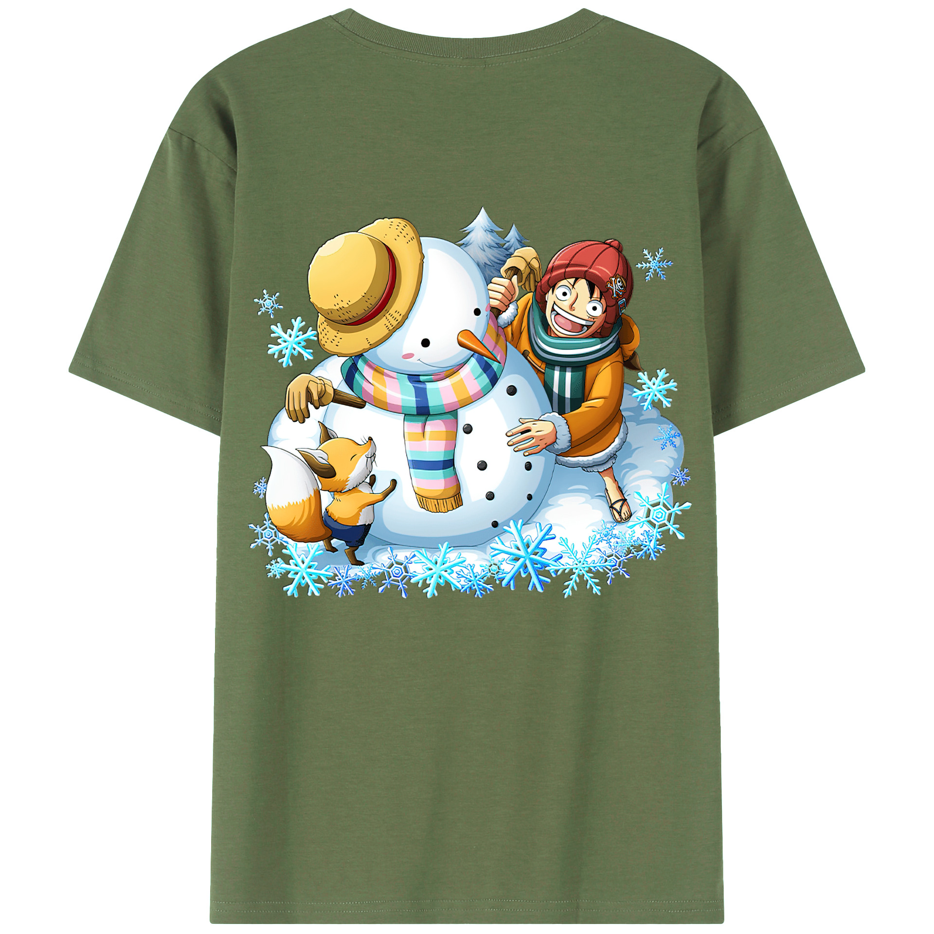 ワンピース モンキー・D・ルフィ ONE PIECE Monkey D. Luffy 綿100％ メンズ半袖Tシャツ（バックプリント） 通気性